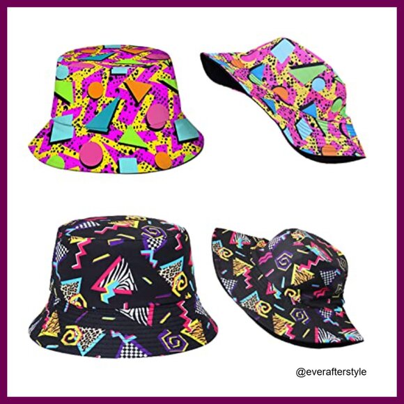 6 Pack Retro Bucket Hats, Polyester, Reversible, Unisex, Foldable main image 6